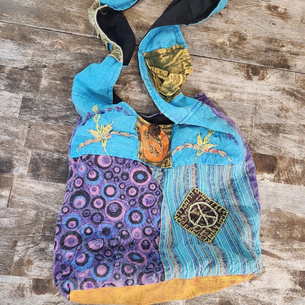 Bohemian Patchwork Hobo Crossbody Shoulder Bag Festival Hippie Boho Purse